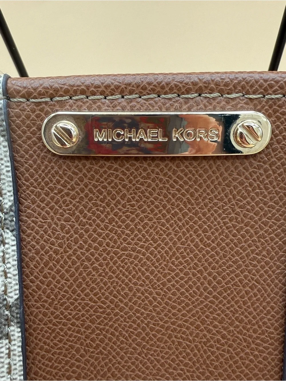 NWT Michael Kors Signature MK Logo Belt Bag Waist Pack Vanilla Acorn Size S/M